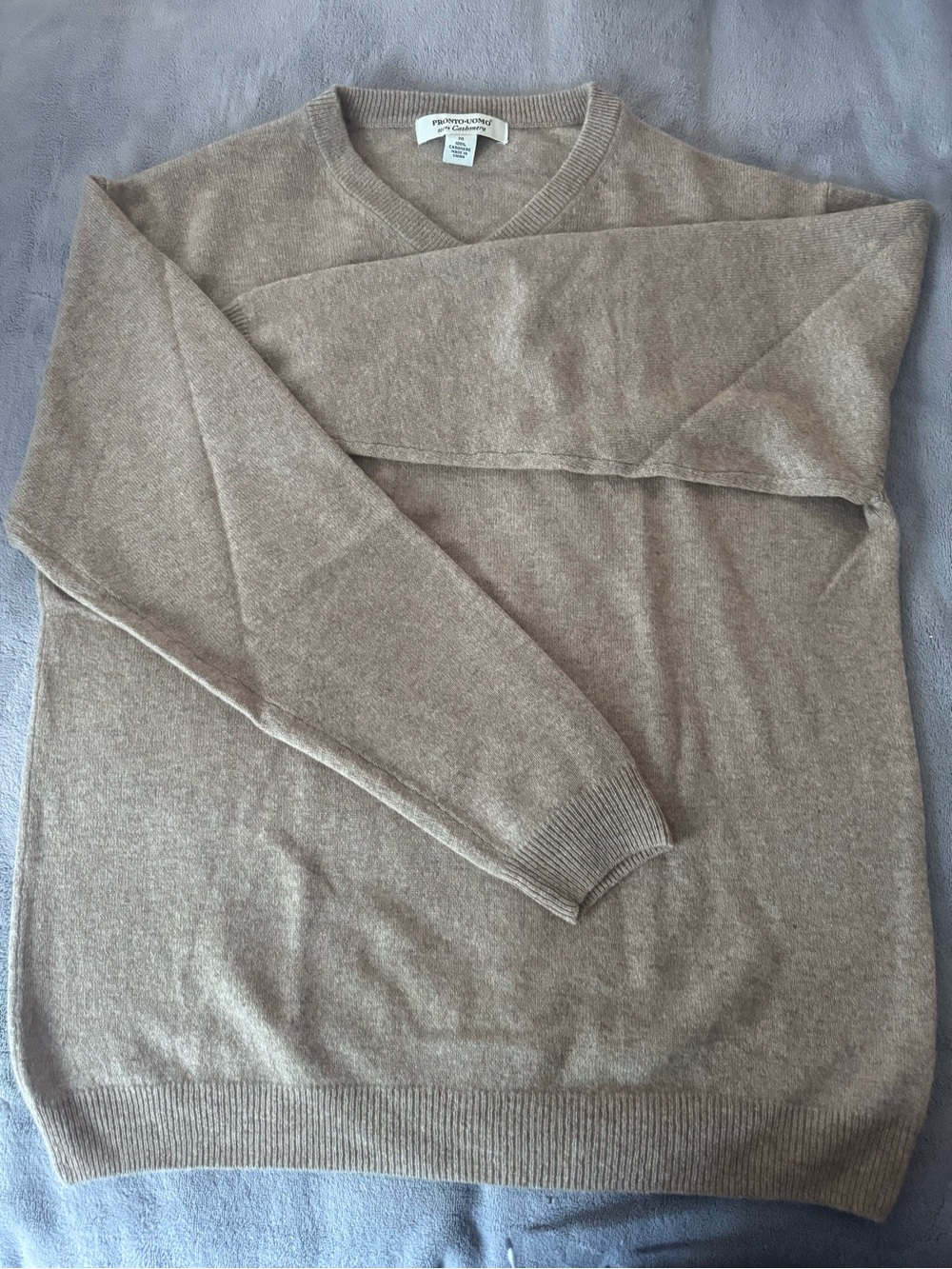 Pronto Uomo Beige/Taupe V-Neck Sweater